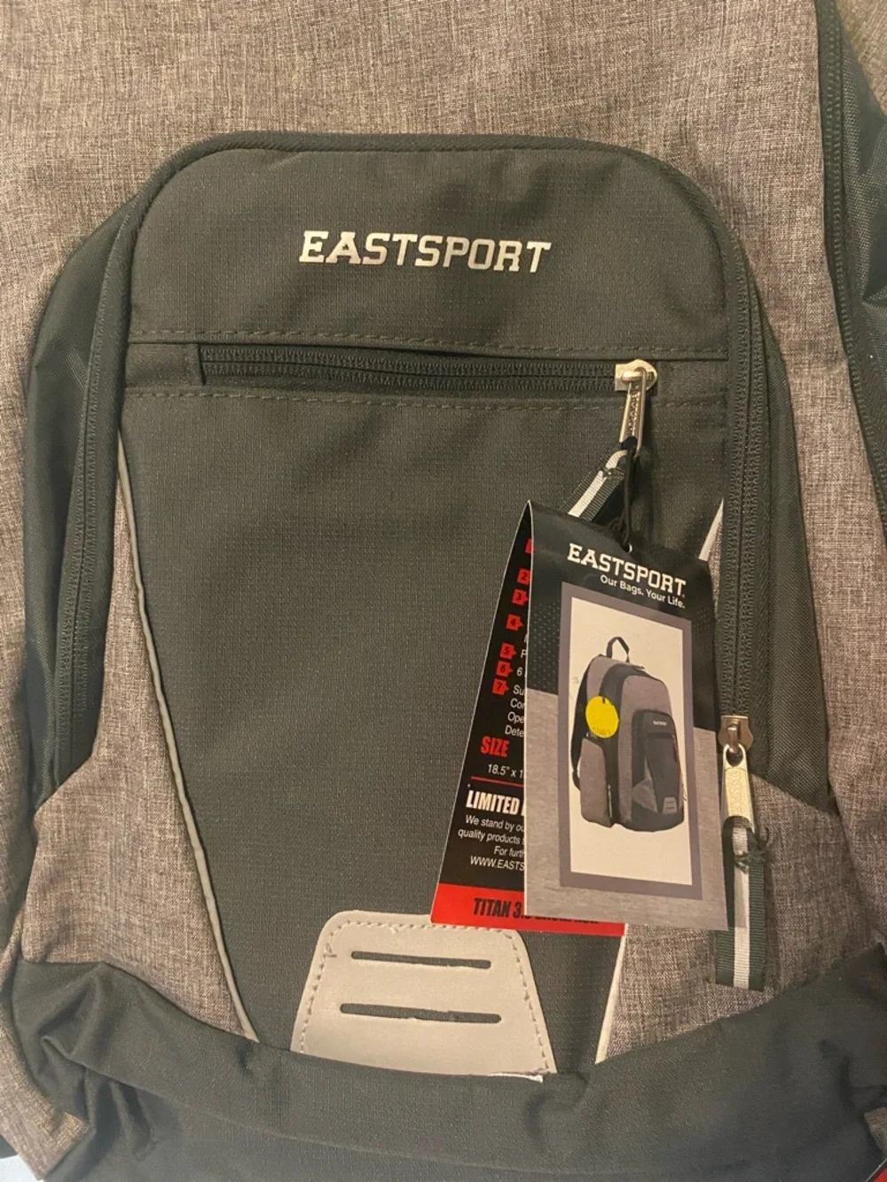Eastsport Titan 3.0 Grey and Black Everyday Expandable Backpack